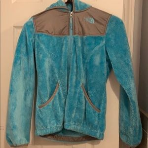 Kids blue north face fleece hoodie
